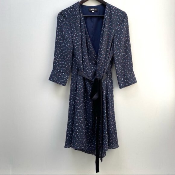 Slate & Willow Confetti‎ Wrap Mini Dress In Navy Blue Size - Picture 2 of 7